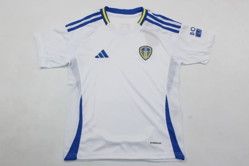 24/25 Leeds United Home Kids Soccer Jersey And Shorts