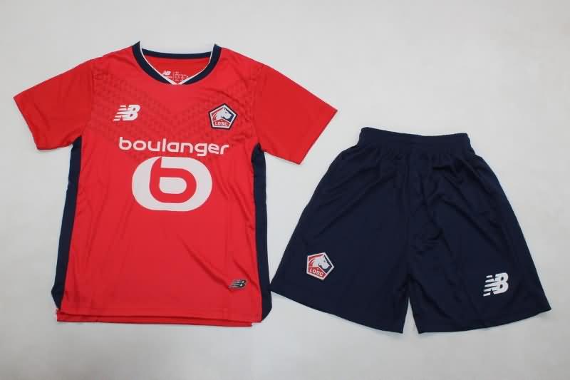 24/25 Lille Home Kids Soccer Jersey And Shorts