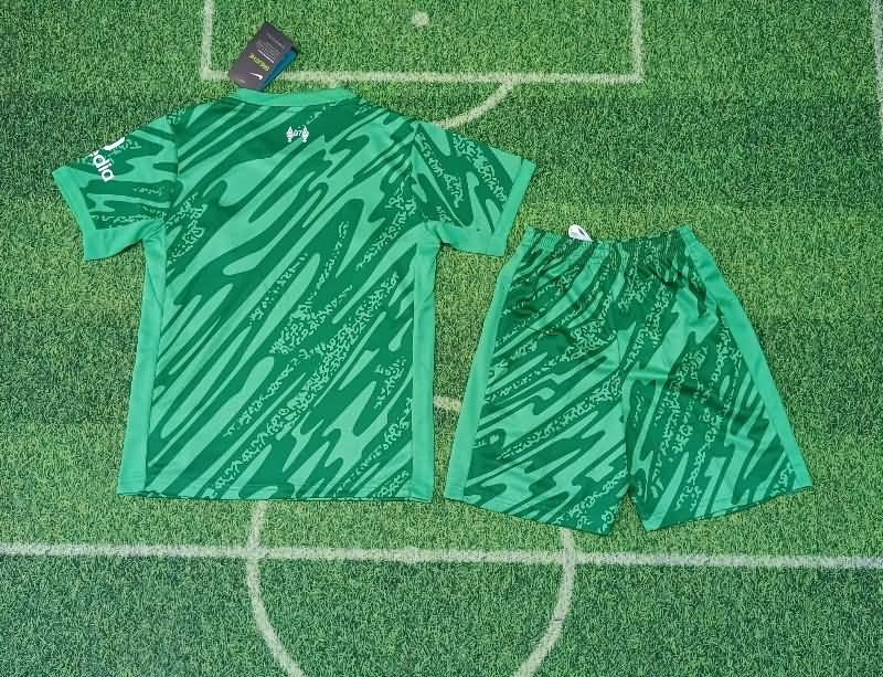 24/25 Liverpool Goalkeeper Green Kids Soccer Jersey And Shorts