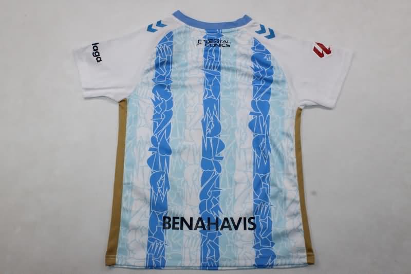 24/25 Malaga Home Kids Soccer Jersey And Shorts