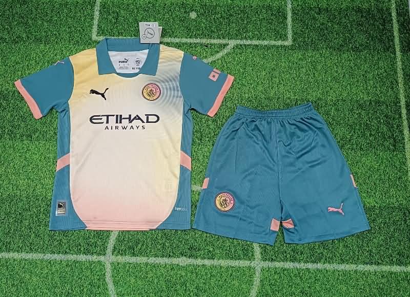 24/25 Manchester City Fourth Kids Soccer Jersey And Shorts