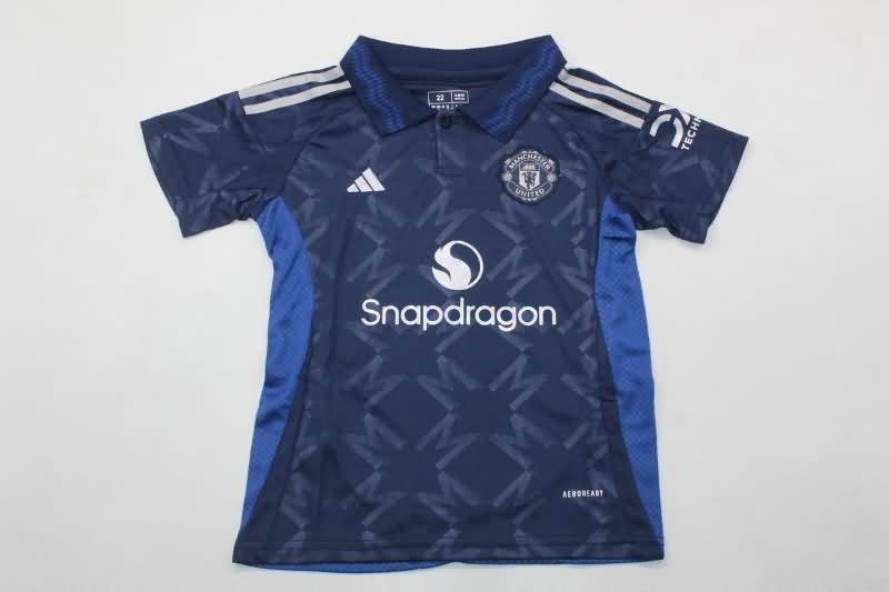 24/25 Manchester United Away Kids Soccer Jersey And Shorts Leaked