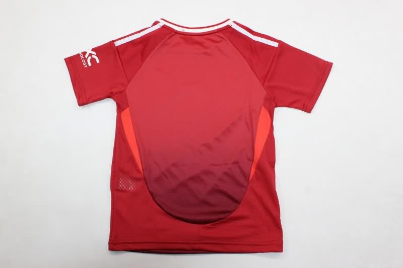 24/25 Manchester United Home Kids Soccer Jersey And Shorts