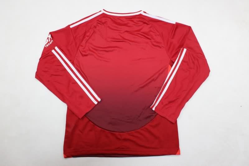 24/25 Manchester United Home Long Sleeve Kids Soccer Jersey And Shorts