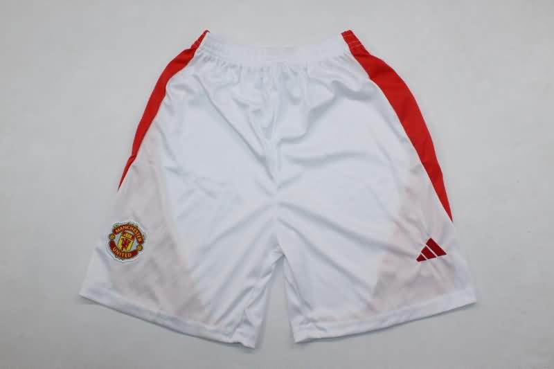 24/25 Manchester United Home Long Sleeve Kids Soccer Jersey And Shorts