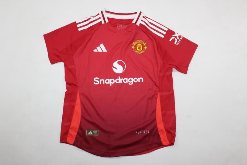 24/25 Manchester United Home Kids Soccer Jersey And Shorts (Player)