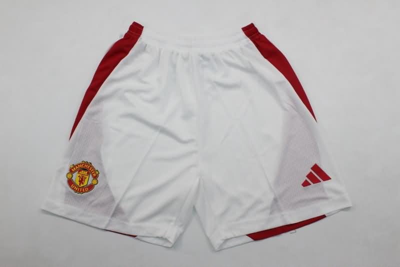 24/25 Manchester United Home Kids Soccer Jersey And Shorts (Player)