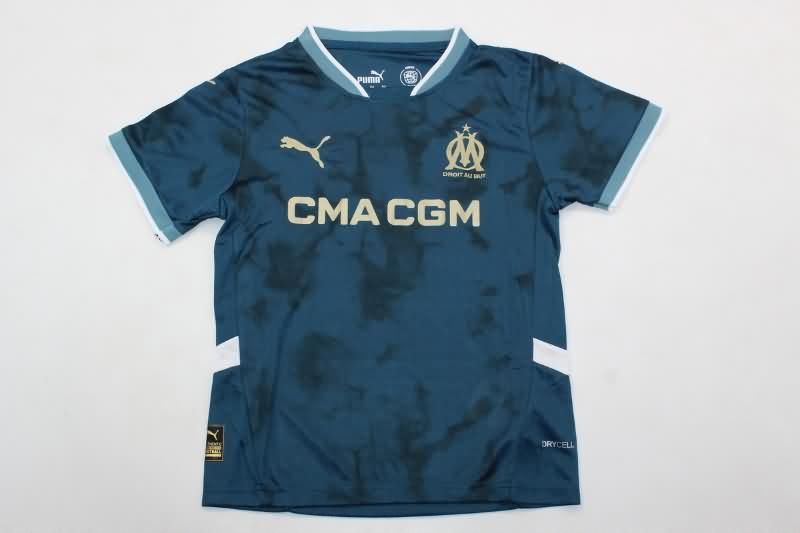 24/25 Marseilles Away Kids Soccer Jersey And Shorts