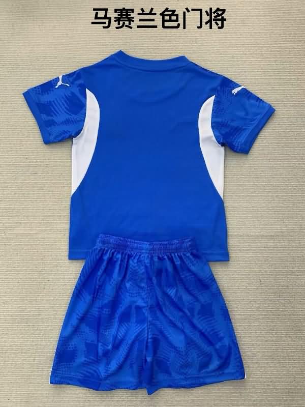 24/25 Marseilles Goalkeeper Blue Kids Soccer Jersey And Shorts