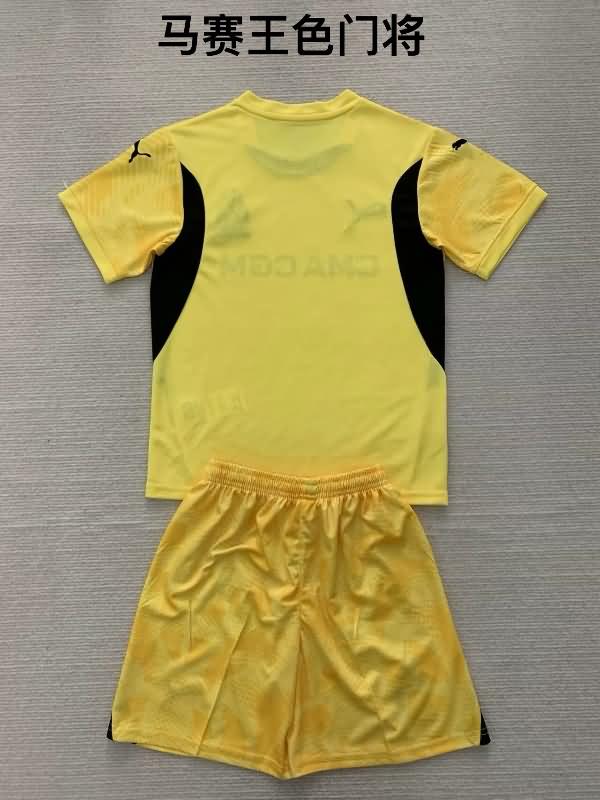 24/25 Marseilles Goalkeeper Yellow Kids Soccer Jersey And Shorts