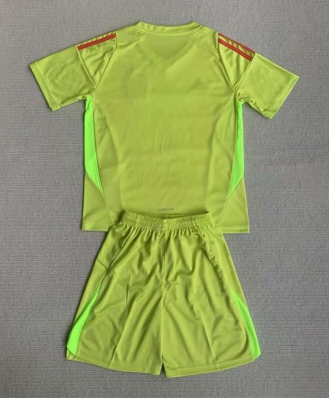 2024 Mexico Copa America Goalkeeper Yellow Kids Soccer Jersey And Shorts