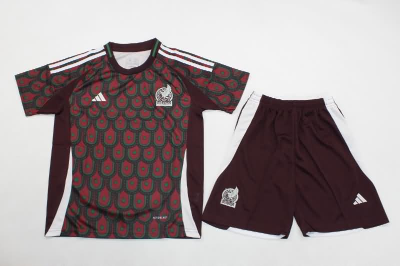 2024 Mexico Copa America Home Kids Soccer Jersey And Shorts