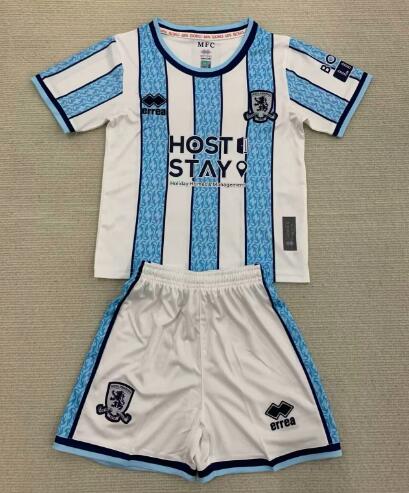 24/25 Middlesbrough Away Kids Soccer Jersey And Shorts