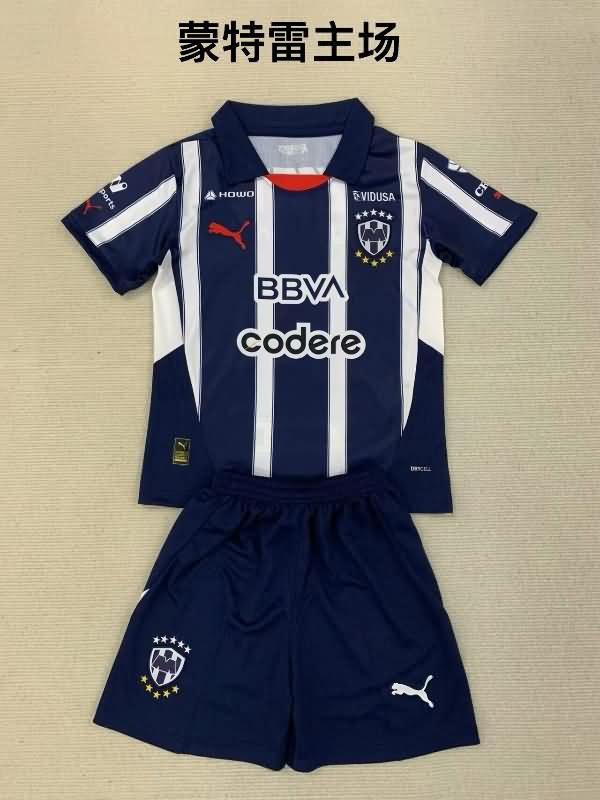 24/25 Monterrey Home Kids Soccer Jersey And Shorts