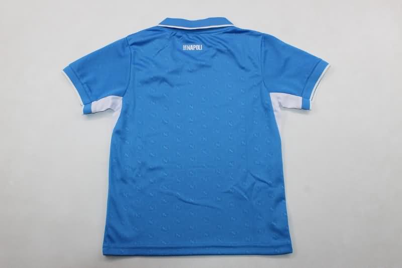 24/25 Napoli Home Kids Soccer Jersey And Shorts