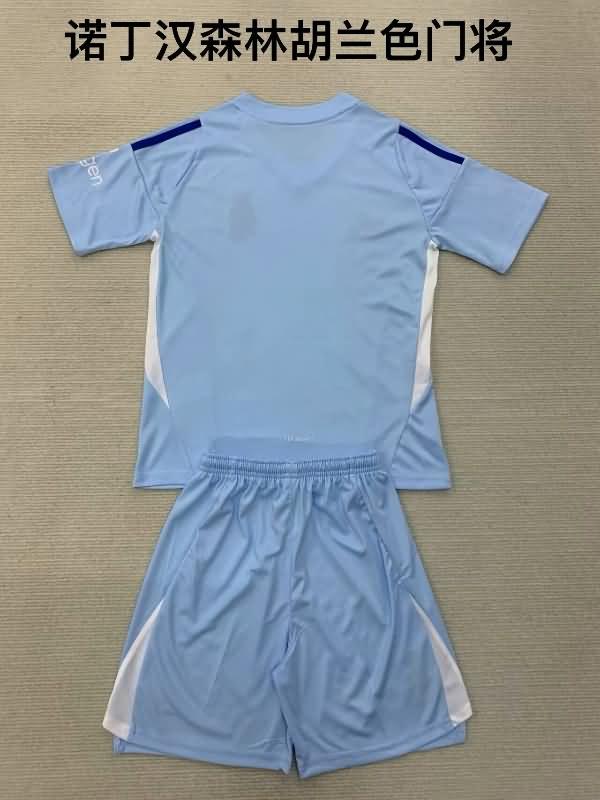 24/25 Nottingham Forest Goalkeeper Blue Kids Soccer Jersey And Shorts