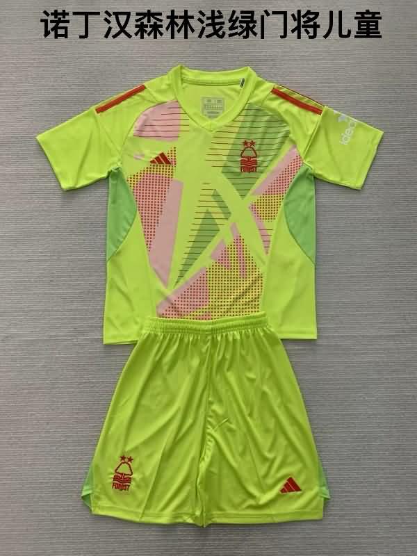 24/25 Nottingham Forest Goalkeeper Green Kids Soccer Jersey And Shorts