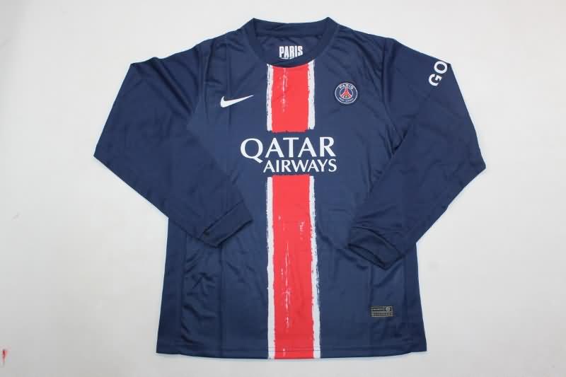 24/25 Paris St Germain Home Long Sleeve Kids Soccer Jersey And Shorts