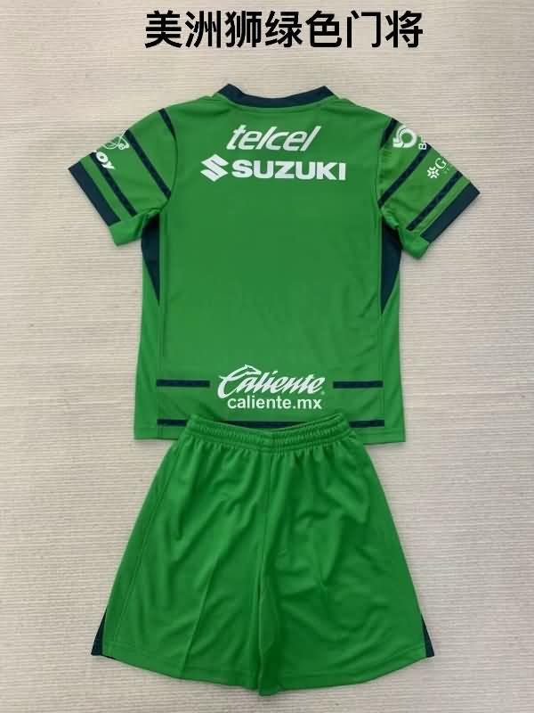 24/25 Pumas UNAM Goalkeeper Green Kids Soccer Jersey And Shorts