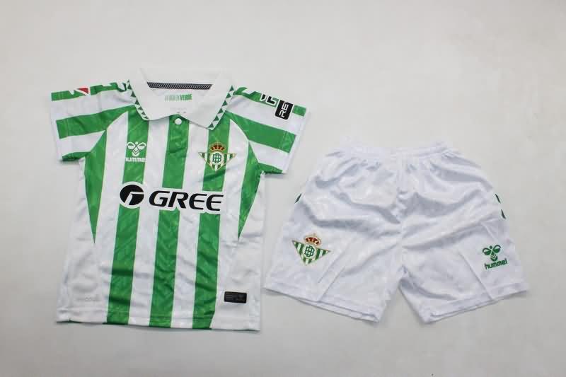 24/25 Real Betis Home Kids Soccer Jersey And Shorts