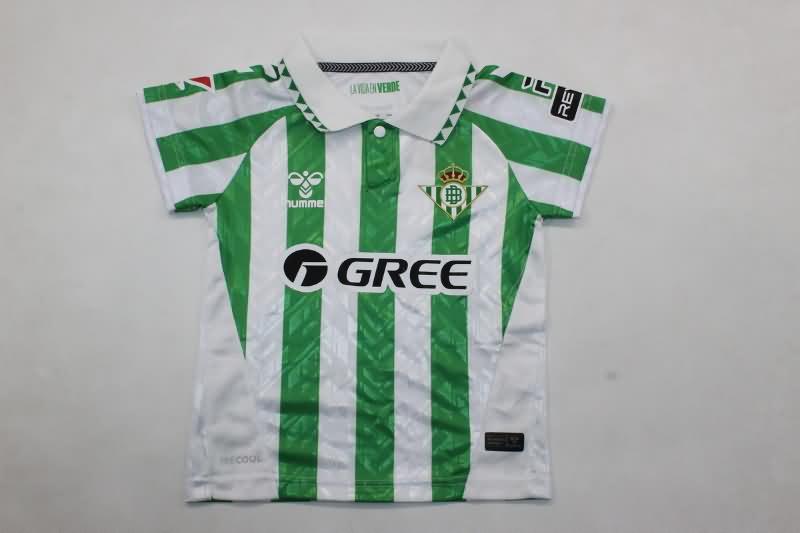 24/25 Real Betis Home Kids Soccer Jersey And Shorts