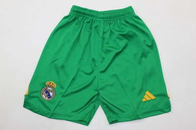 24/25 Real Madrid Goalkeeper Green Kids Soccer Jersey And Shorts