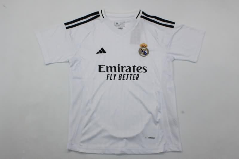 24/25 Real Madrid Home Kids Soccer Jersey And Shorts Leaked