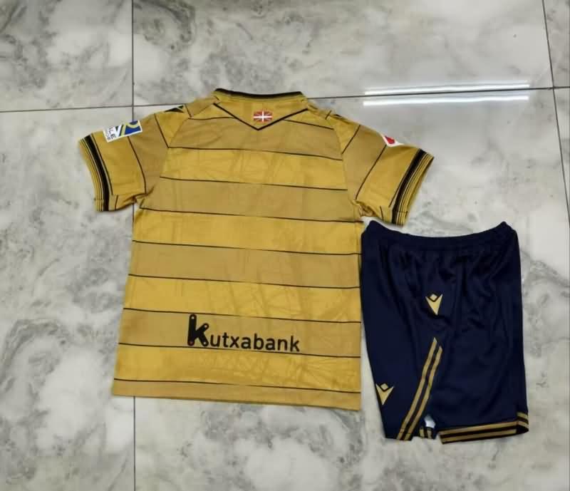 24/25 Real Sociedad Away Kids Soccer Jersey And Shorts