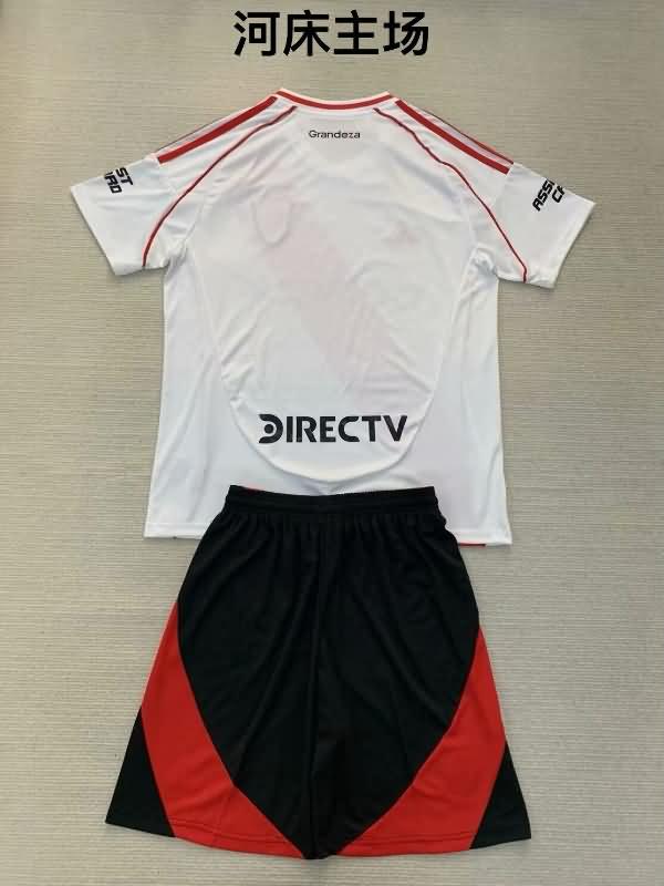 2024 River Plate Home Kids Soccer Jersey And Shorts