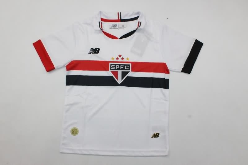 2024 Sao Paulo Home Kids Soccer Jersey And Shorts