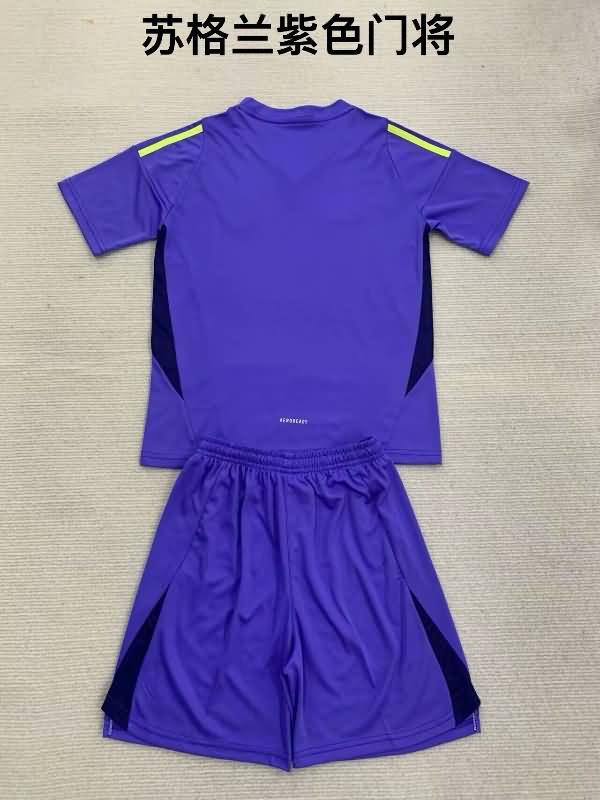 2024 Scotland Goalkeeper Purples Kids Soccer Jersey And Shorts