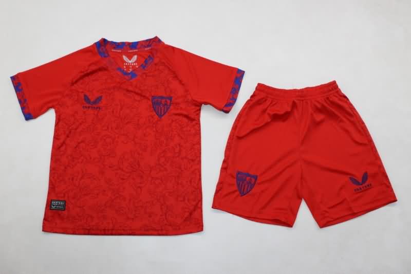 24/25 Sevilla Away Kids Soccer Jersey And Shorts