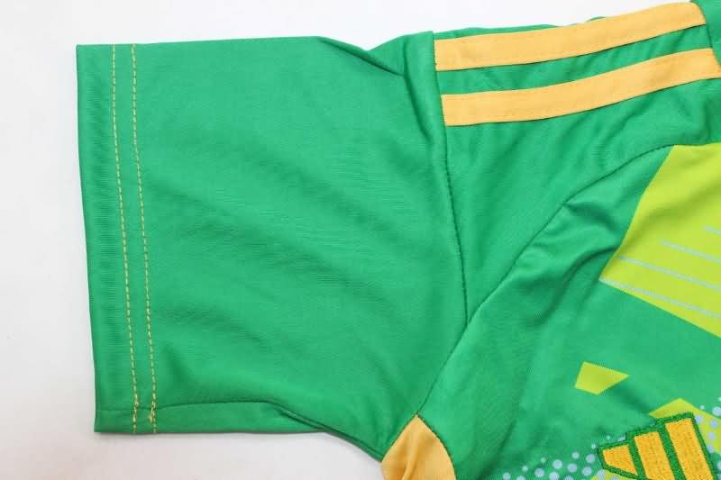 2024 Spain Goalkeeper Green Kids Soccer Jersey And Shorts