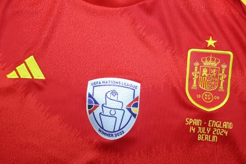 2024 Spain Home Final Kids Soccer Jersey And Shorts