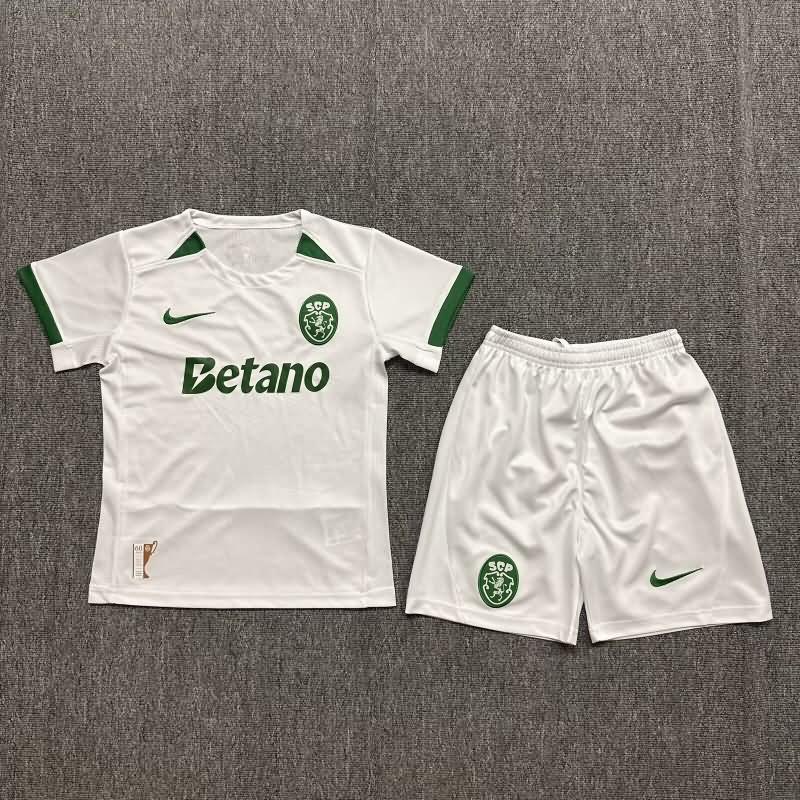 24/25 Sporting Lisbon Away Kids Soccer Jersey And Shorts