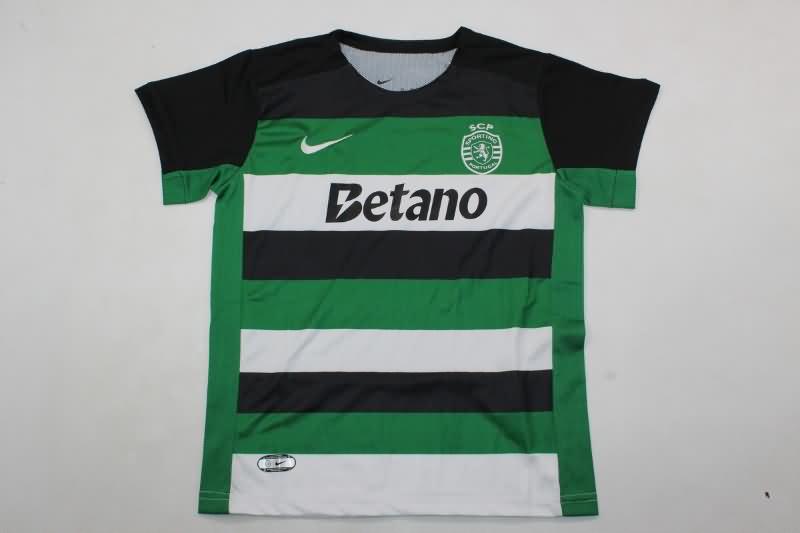 24/25 Sporting Lisbon Home Kids Soccer Jersey And Shorts