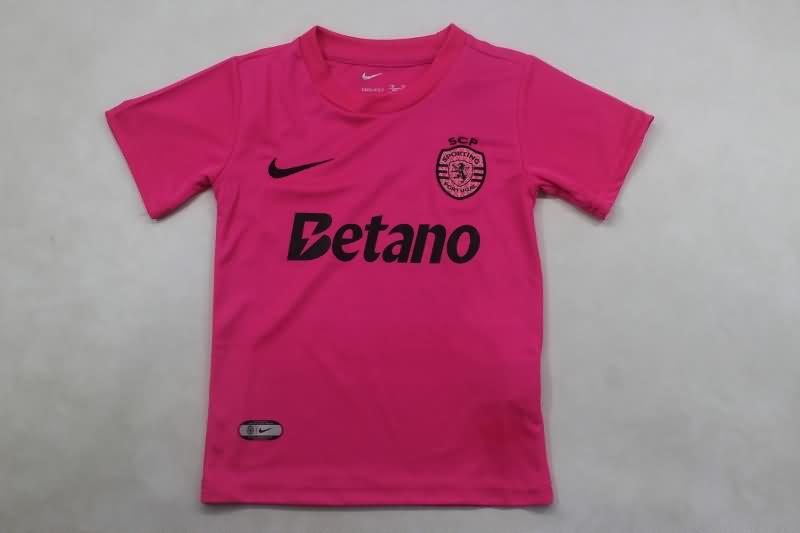 24/25 Sporting Lisbon Pink Kids Soccer Jersey And Shorts