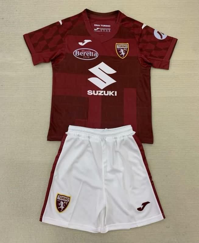 24/25 Torino Home Kids Soccer Jersey And Shorts