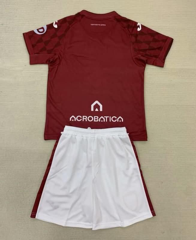 24/25 Torino Home Kids Soccer Jersey And Shorts