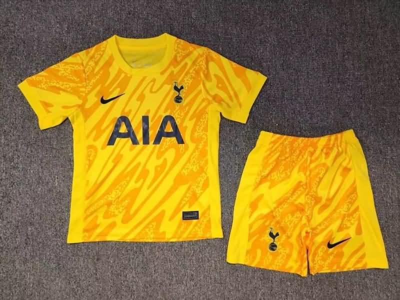 24/25 Tottenham Hotspur Goalkeeper Yellow Kids Soccer Jersey And Shorts