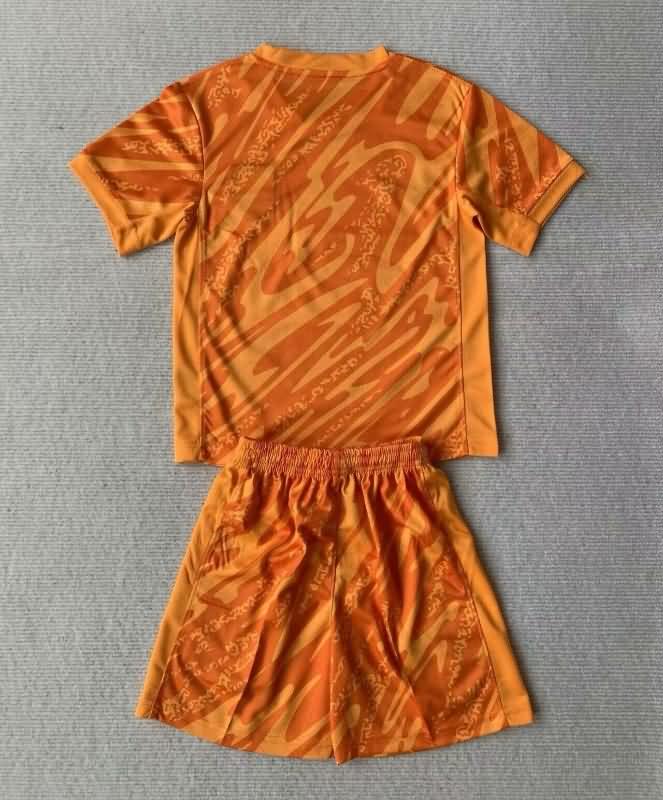 2024 USA Copa America Goalkeeper Orange Kids Soccer Jersey And Shorts