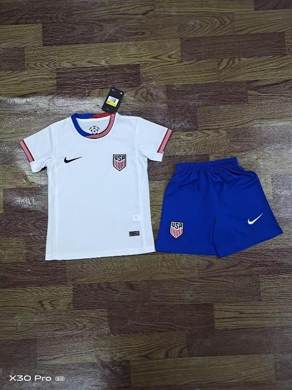 2024 USA Copa America Home Kids Soccer Jersey And Shorts