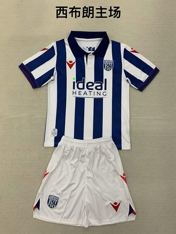 24/25 West Bromwich Home Kids Soccer Jersey And Shorts