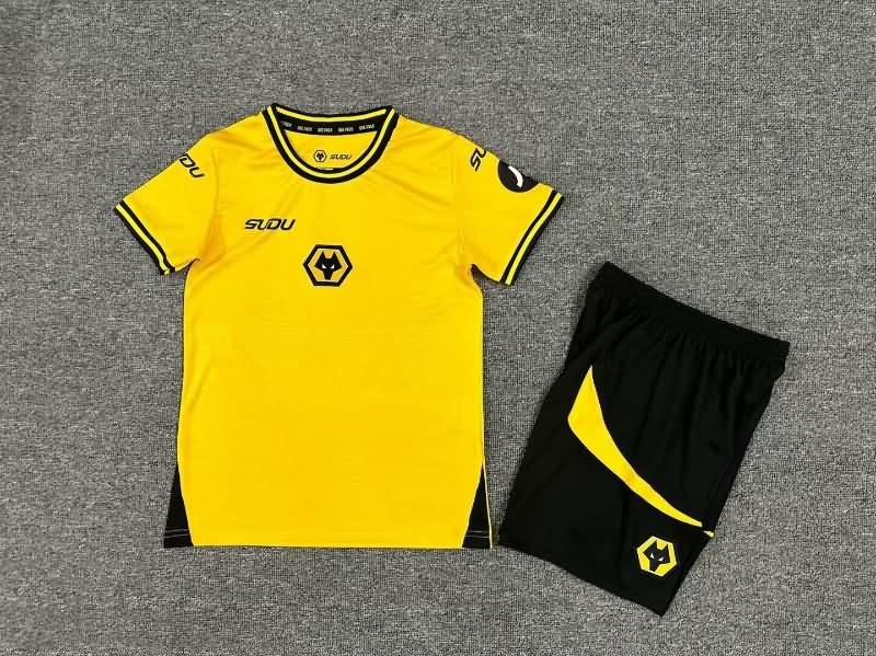 24/25 Wolves Home Kids Soccer Jersey And Shorts