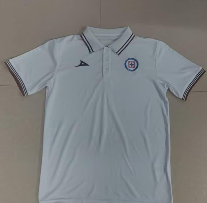 Thailand Quality(AAA) 24/25 Cruz Azul White Polo Soccer T-Shirt