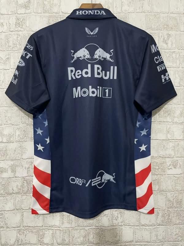 Thailand Quality(AAA) 2024 Red Bull Dark Blue Polo Soccer T-Shirt