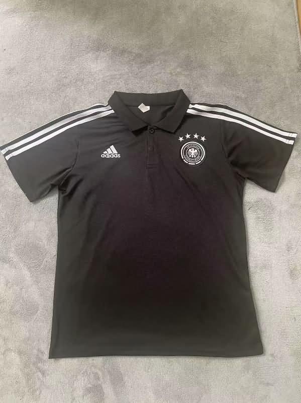 Thailand Quality(AAA) 2024 Germany Black Polo Soccer T-Shirt