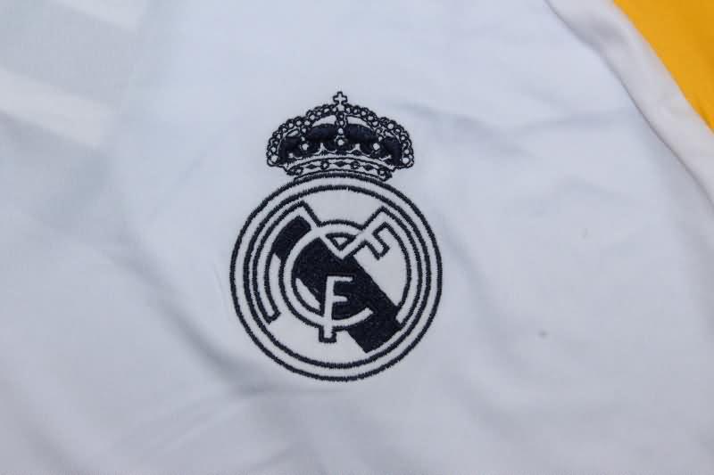 Thailand Quality(AAA) 24/25 Real Madrid White Polo Soccer T-Shirt 02