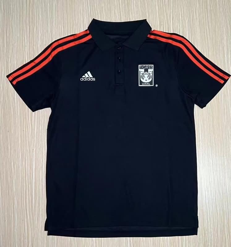 Thailand Quality(AAA) 24/25 Tigres UANL Black Polo Soccer T-Shirt