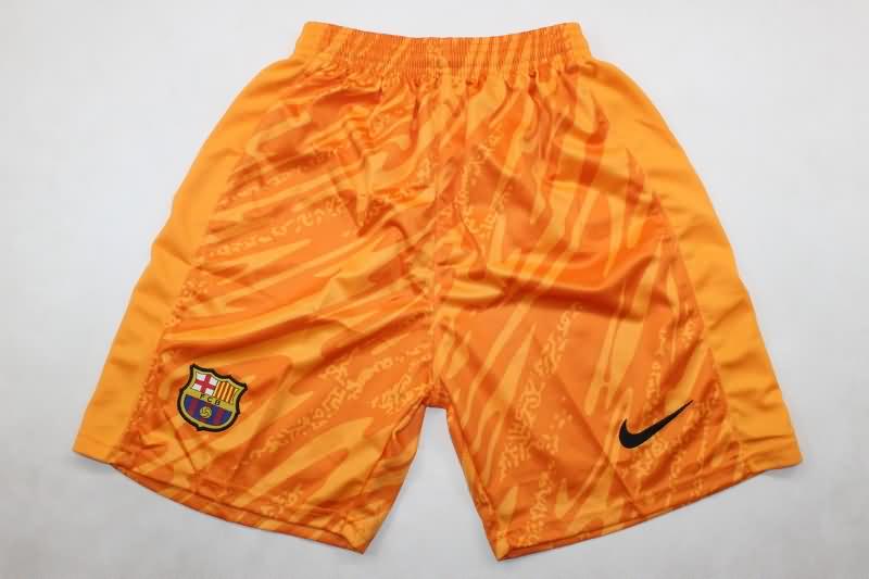 Thailand Quality(AAA) 24/25 Barcelona Goalkeeper Orange Soccer Shorts